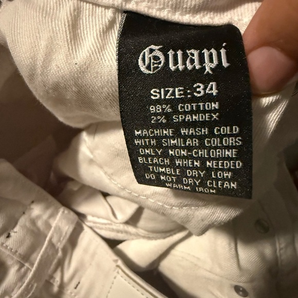 Guapi White Stacked Jeans Size 34 - Picture 6 of 16
